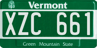 VT license plate XZC661