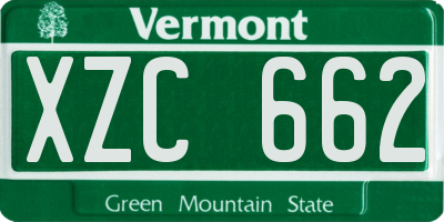 VT license plate XZC662