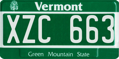 VT license plate XZC663