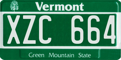 VT license plate XZC664