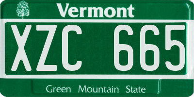 VT license plate XZC665