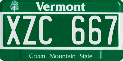 VT license plate XZC667