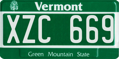 VT license plate XZC669