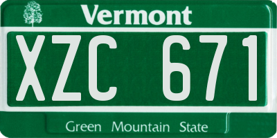 VT license plate XZC671