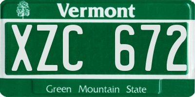 VT license plate XZC672