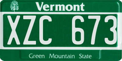 VT license plate XZC673