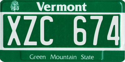 VT license plate XZC674