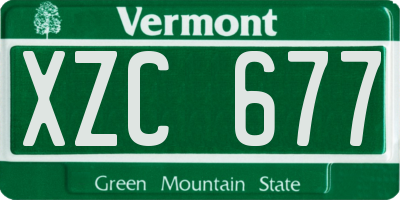 VT license plate XZC677