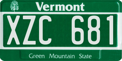 VT license plate XZC681