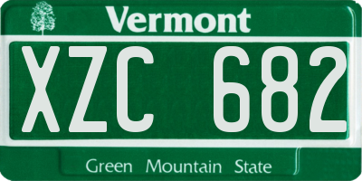 VT license plate XZC682