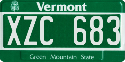 VT license plate XZC683