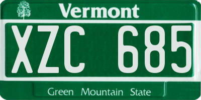 VT license plate XZC685