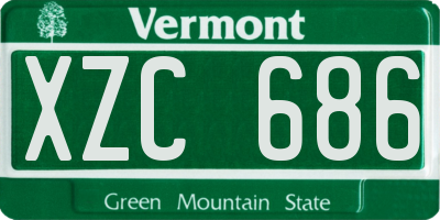 VT license plate XZC686