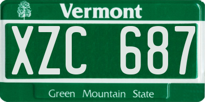 VT license plate XZC687