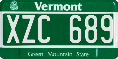 VT license plate XZC689