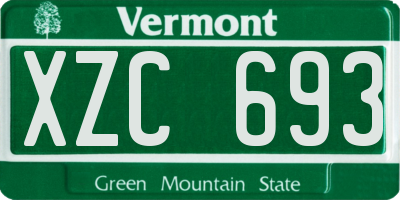 VT license plate XZC693