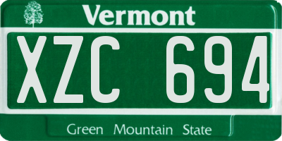 VT license plate XZC694