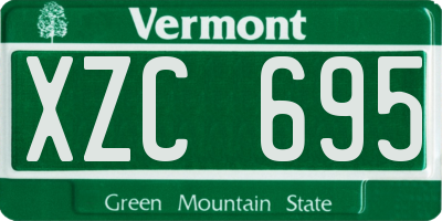 VT license plate XZC695