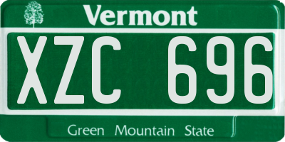 VT license plate XZC696