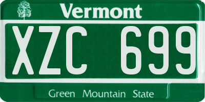 VT license plate XZC699