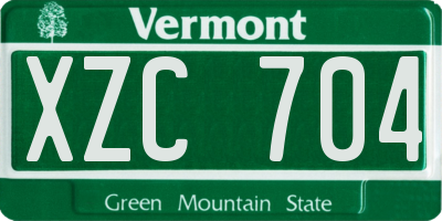 VT license plate XZC704