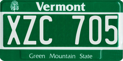 VT license plate XZC705