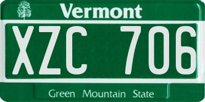 VT license plate XZC706