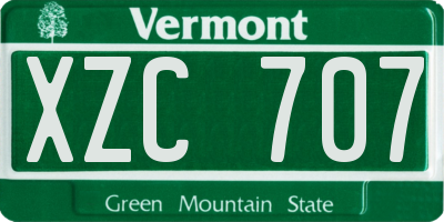 VT license plate XZC707
