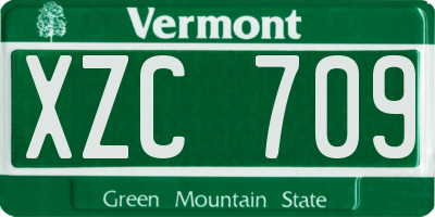 VT license plate XZC709