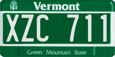 VT license plate XZC711