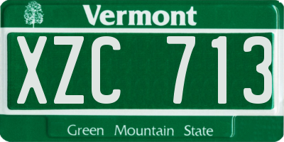 VT license plate XZC713