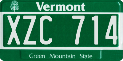 VT license plate XZC714