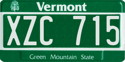VT license plate XZC715