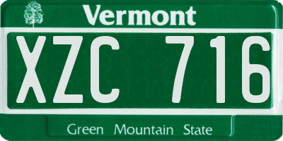 VT license plate XZC716