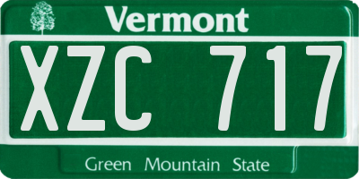 VT license plate XZC717