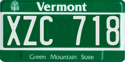 VT license plate XZC718