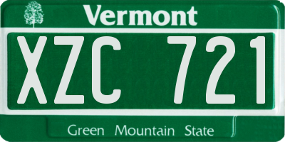 VT license plate XZC721
