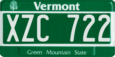 VT license plate XZC722