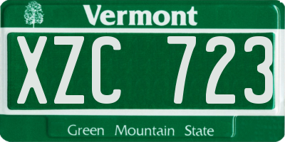 VT license plate XZC723