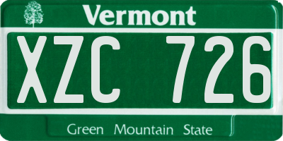 VT license plate XZC726