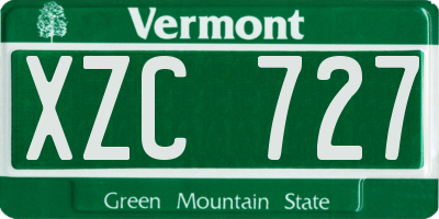 VT license plate XZC727
