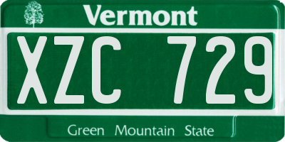 VT license plate XZC729