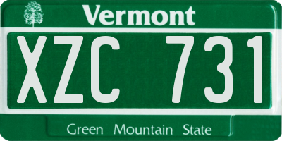 VT license plate XZC731