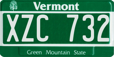 VT license plate XZC732