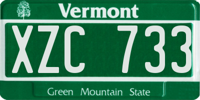 VT license plate XZC733