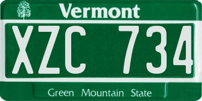 VT license plate XZC734