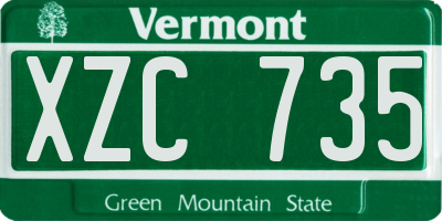 VT license plate XZC735