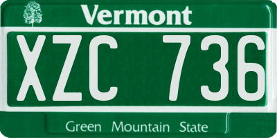 VT license plate XZC736