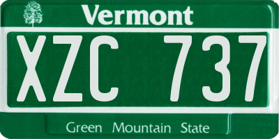 VT license plate XZC737