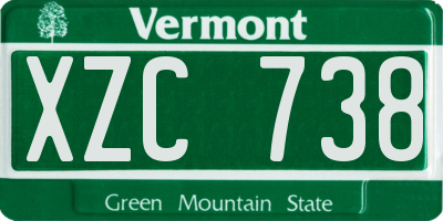 VT license plate XZC738